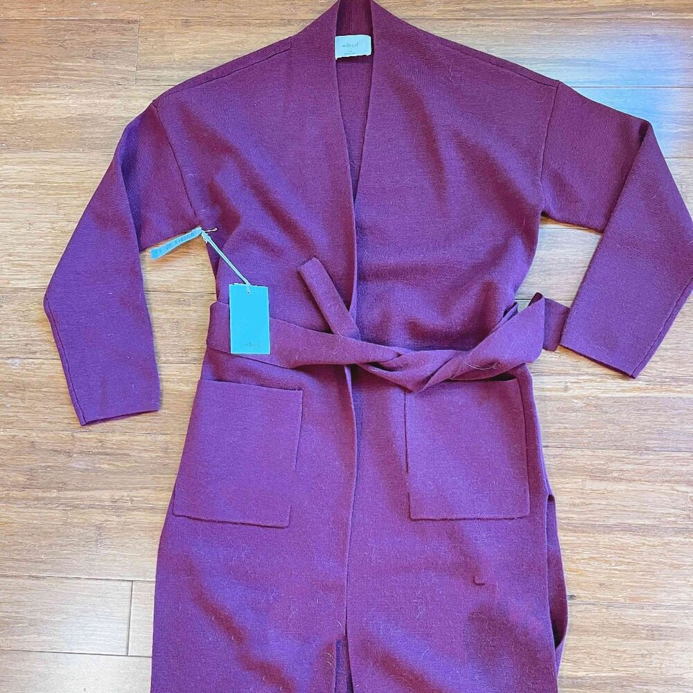 Aritzia Wilfred belize cardigan size XXS burgundy